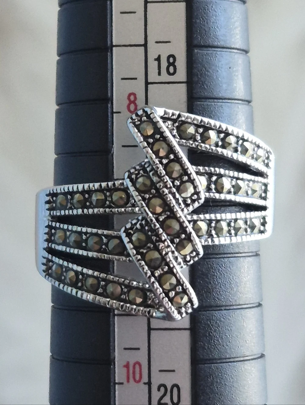 Silver Marcasite Ring Size 9
